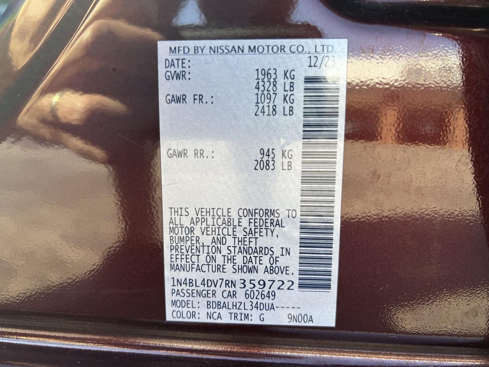 2024 Nissan Altima 2.5 SV