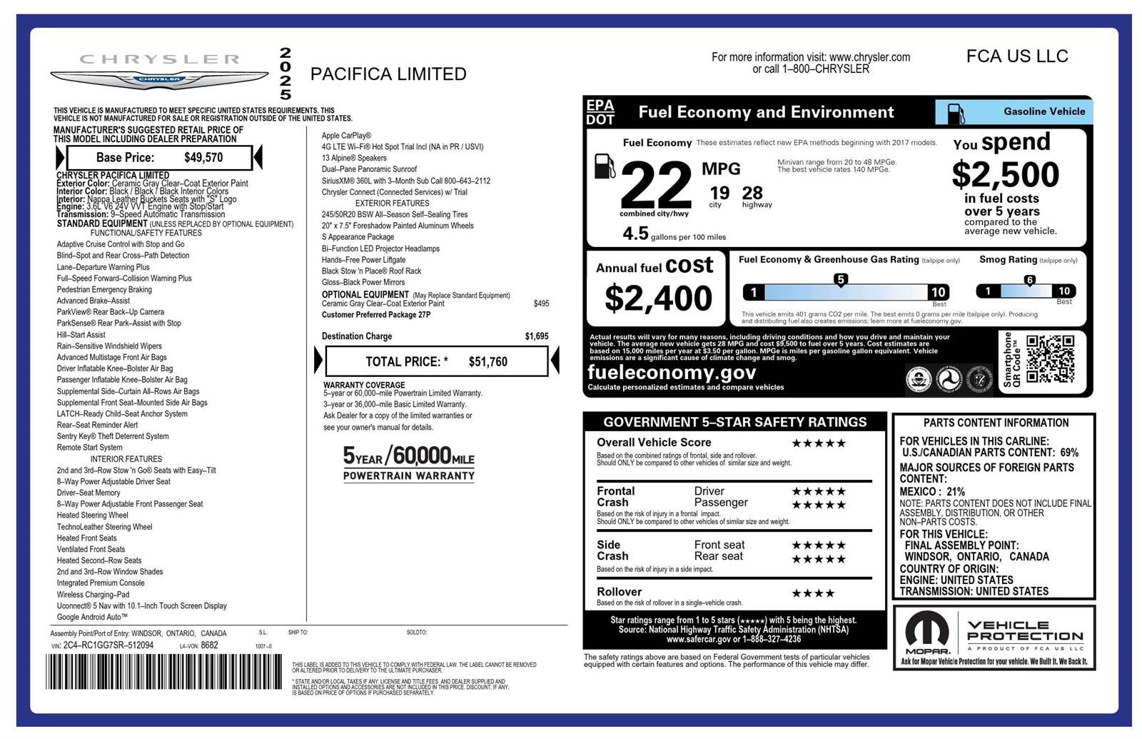 2025 Chrysler Pacifica Limited